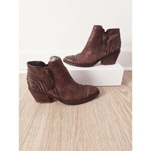 Paul Green Diandra Brown Leather Cap Toe Ankle Boots Booties Zip US 6 - UK 3.5